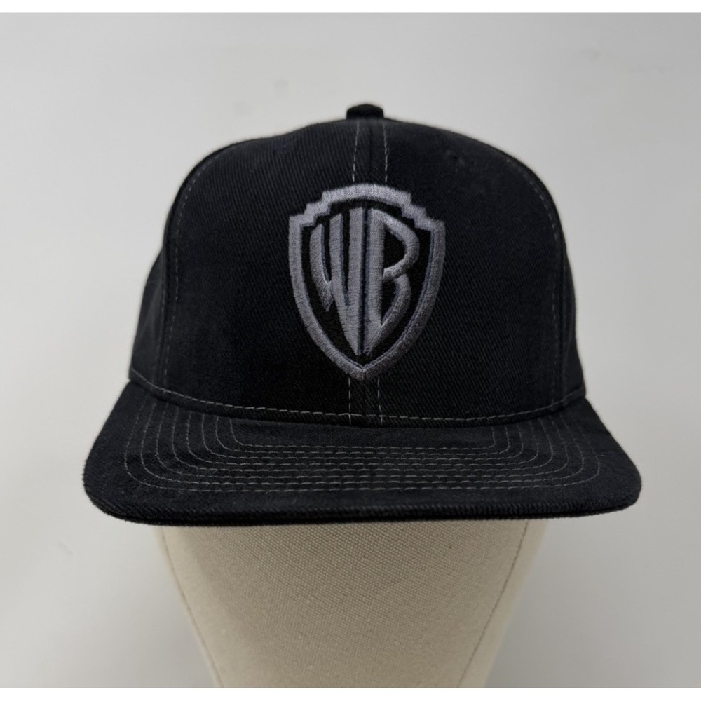 Vintage Warner Bros. Studios Black Baseball Cap Embroidered 1996 Made In The USA